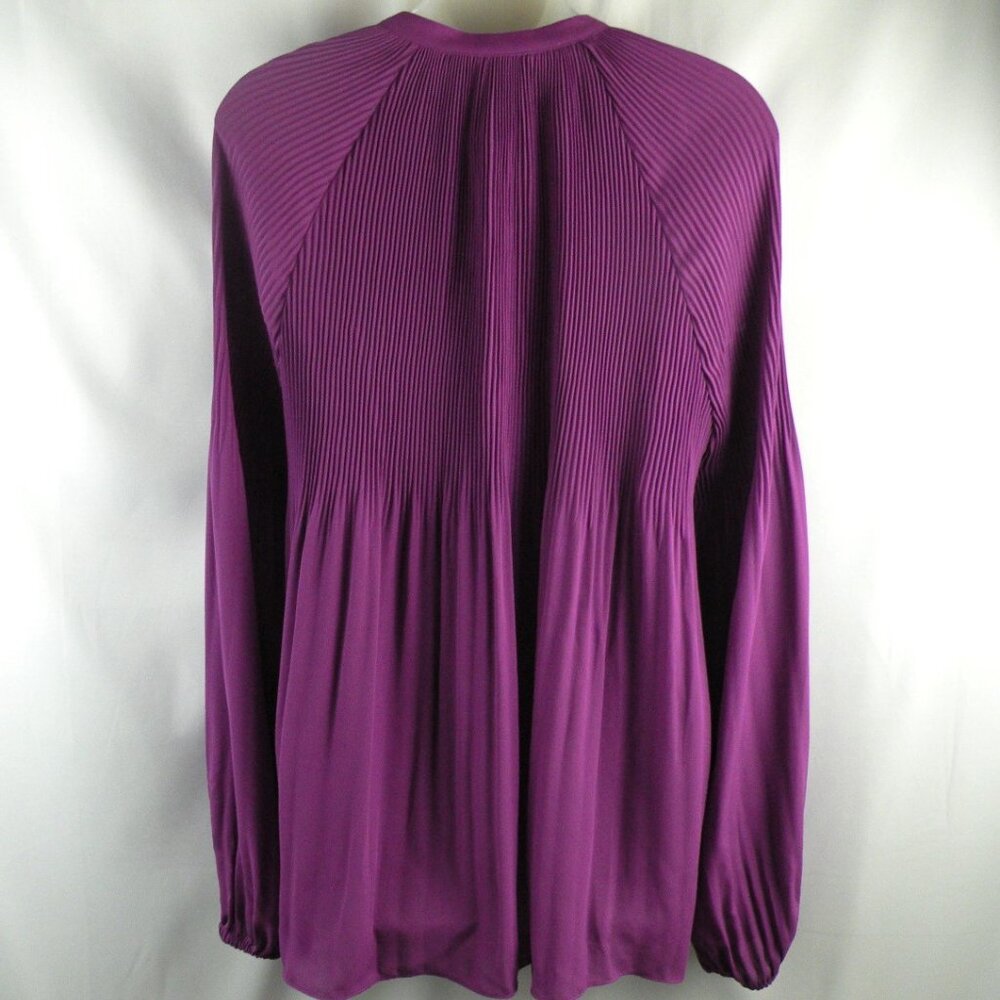 NWT LAUREN RALPH LAUREN Pleated Georgette Violet Blouse XL - Picture 4 of 6